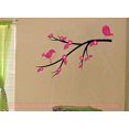 thumbnail image 3 of Branch Wall Sticker with Birds Flowers Girls Room Stickers Vinyl Art Decals Bedroom Decor (Black/Hot), 3 of 6