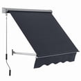 thumbnail image 3 of Macrout 48" Patio Window Awning, Fully Assembled Manual Retractable Sunshade for Door Entrance, Dark Grey, 3 of 9