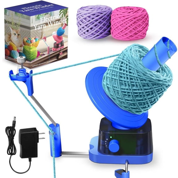 Yarn Winder for Crocheting, Large Capacity Electric Yarn Ball Winder with Strong Tension Stepless Speed, Automatic Yarn Cake Winder, Helper for Knitting Lovers Multifunction
