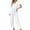 White, variant on AWXNJUX Jumpers for Women Women's Jumpsuit Casual Short Sleeve Wrap V Neck Belted Wide Leg Pants (White,M)