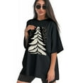 thumbnail image 3 of Plus Size Shirt for Women Black Tops for Women Short Sleeves Shirt for Women Tree T Shirt Crewneck Shirt for Women 2XL, 3 of 5