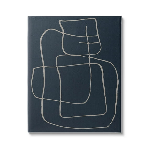 Stupell Industries Squiggle Shapes Abstract Lines Graphic Art Gallery Wrapped Canvas Print Wall Art, Design by Susan Jill