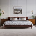 thumbnail image 2 of Aria King Solid Wood Modern Low Profile Platform Bed in Walnut, 2 of 14