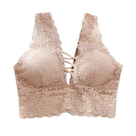 

Lingerie For Women Plus Size Vest Crop Wireless Bra Lingerie Sexy V-Neck Underwear Camisole