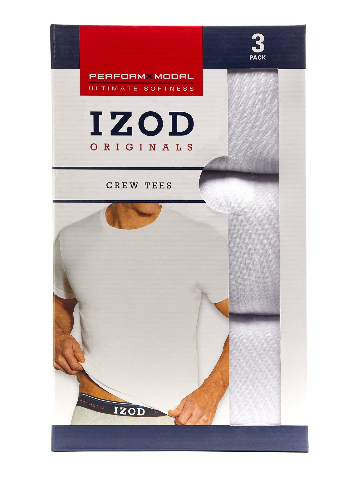 IZOD Men's Crewneck Short Sleeve Undershirt T-Shirt, 3-Pack - Walmart.com