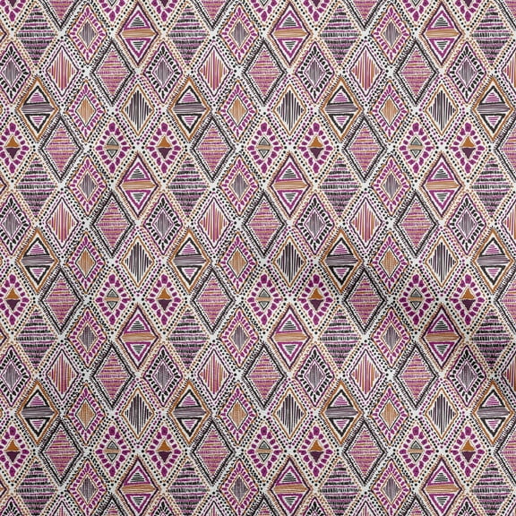 oneOoneCottonJerseyWinePurpleFabricTribalCraftProjectsDecorFabricPrintedByTheYard58InchWide