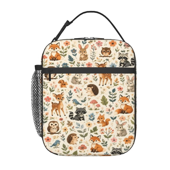 Cute Woodland Animals Lunch Bag Reusable Thermal Lunch Tote with Handle for Women and Men