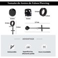 thumbnail image 4 of 30 Piezas Aretes Falsos Piercing Hombre Imán Acero Cruz, 4 of 4