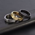 thumbnail image 3 of PAURO Men's Stainless Steel Vintage Stone Textured Finish Wedding Band Ring Plain Hip Hop Jewelry Silver Size 12, 3 of 4
