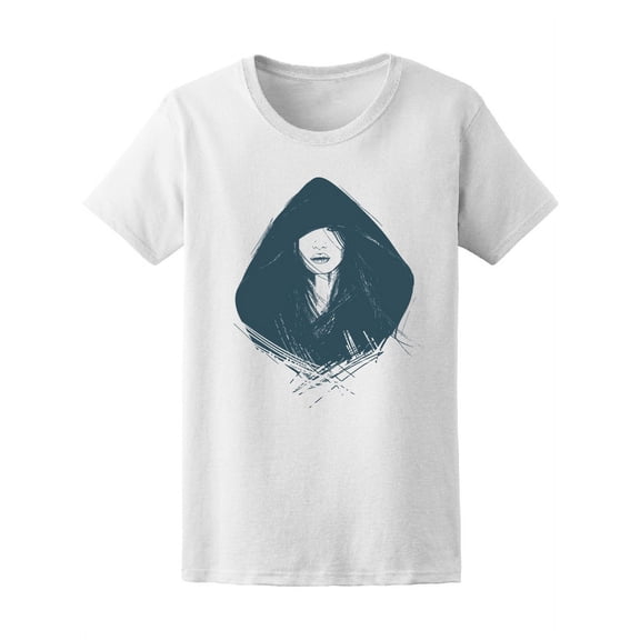 Girl Hiding Under A Hood T-Shirt Women -Image by Shutterstock, Female Small