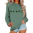 thumbnail image 2 of AuroraX Long Sleeve Long Sleeve Shirts for Women,Green Crewneck Loose Fit Graphic Womens Sweatshirts Cotton Shamrock Holiday St.Patrick's Day Pullover Top, 2 of 6