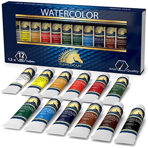Watercolor Paint Set - Artist Quality Paints - 12 X 12Ml Vibrant Colors - Rich Pigments - Professional Supplies By Myartscape - Walmart.com