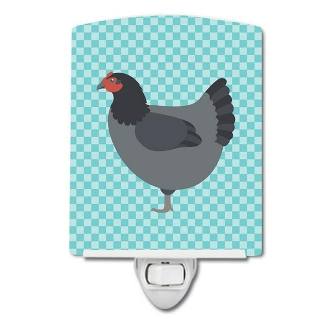 Carolines Treasures BB8009CNL Jersey Giant Chicken Blue Check Ceramic Night Light