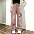 thumbnail image 6 of Edvintorg Teen Girl Clothes Cute Star Patchwork Elastic Waist Wide Leg Jeans Casual Straight-Fit Denim Pants with Pockets 5-15, 6 of 6