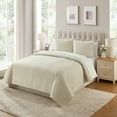 thumbnail image 2 of VCNY Home Embroidered 3-Piece Taupe Pick Stitch Microfiber Quilt Set, Full/Queen, 2 of 6