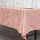 thumbnail image 3 of Mantel rectangular de poliéster Efavormart de 152 x 264 cm, color rosa empolvado, con estampado geométrico dorado, 3 of 8