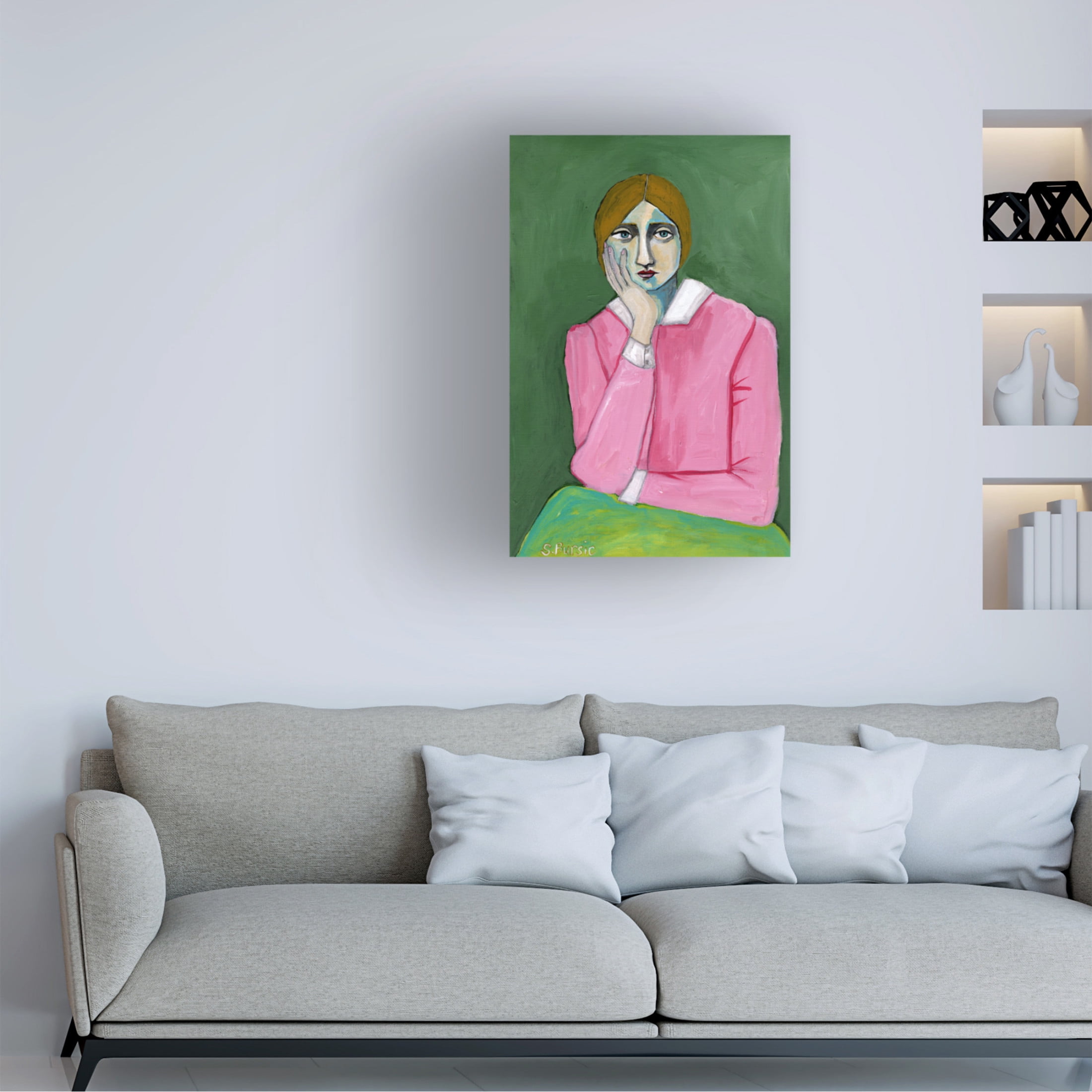 Trademark Fine Art Sharyn Bursic Vintage Lady in pink Canvas Wall Art