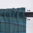 thumbnail image 5 of Teal Ocean Valance Curtains for Kitchen/Living Room/Bathroom/Bedroom Window, Rod Pocket Small Topper Half Short Window Curtains Voile Sheer Scarf, Coastal Sea Moire Waves Abstract Ombre Art 54"x18", 5 of 8