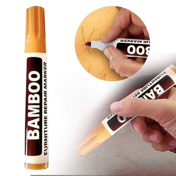 1-Piece Wood Touch Up Marker, Furniture Repair Stain Pen For Scratches On Cabinets, Floors, Tables, And Doors, Wood Polish And Care Solution For Minor Damage(B)