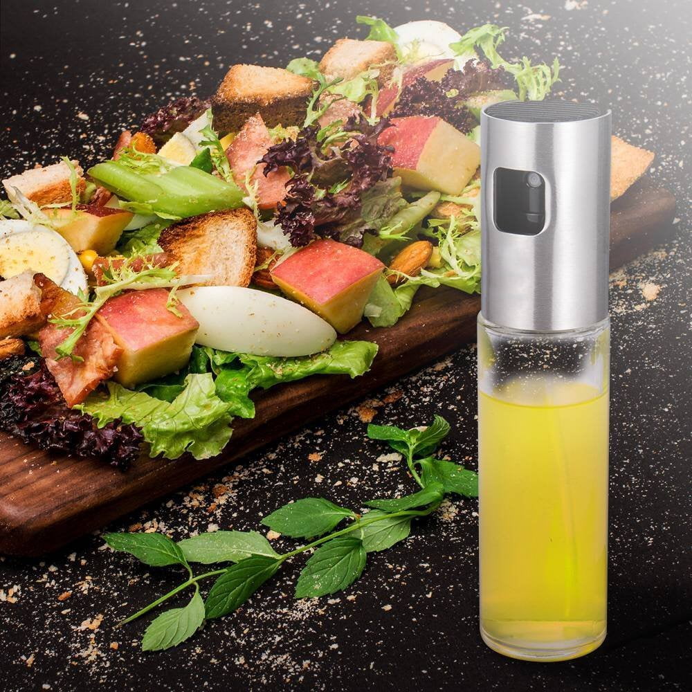 2 Pack Oil Vinegar Sprayer Dispenser for Cooking Olive Oil Sprayer 200ML Stainless Steel Glass Oil Spray Bottle with Funnel Oil Spray Bottle for Kitchen Salad BBQ Frying Grilling Baking Roasting