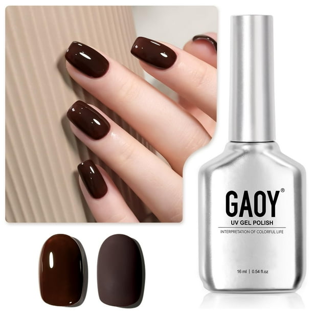 Esmalte de uñas en gel GAOY Molten Chocolate, 16 ml, remojo con rayos UV/LED