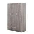thumbnail image 6 of UBesGoo 3-Door Wardrobe, Wide Armoire with 2-Drawers, Clothing Rod and 3-Shelves in Gray, 6 of 10