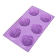 thumbnail image 3 of Kitchen Cake Mold Silicone 6-Grid Flower Mousse Mould Non-Stick Pastry Mould Tray DIY Baking Tool Color Random, 3 of 9