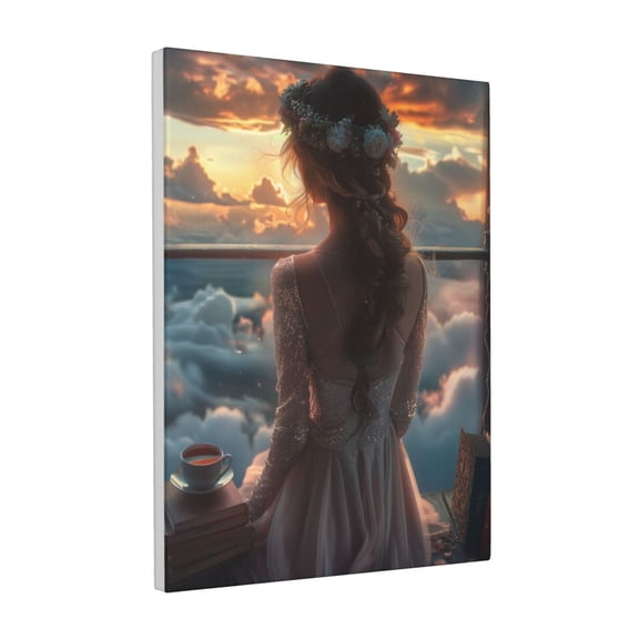 12x16 inch Oil Paintings On Canvas Wall Art Enchanting Girl'S Silhouette,Woman Cave,Bedroom,Club,Cafes Wall Decor Poster Prints,Exquisite Girl'S Silhouette Modern Style Decor Painting Canvas