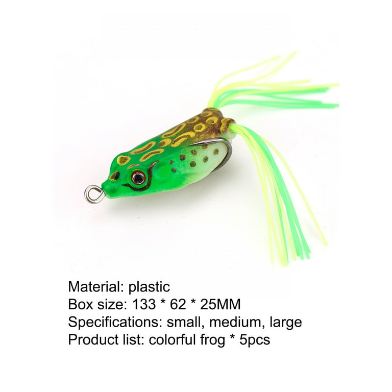 Cheers.US 5 Pcs Fishing Lure Topwater Frog Bait Artificial Plastic