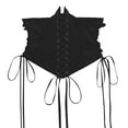 thumbnail image 6 of Elainilye Fashion Women's Formal Dresses Off Shoulder Trumpet Sleeves Ruffled Sweet Retro Vintage Style Chiffon Dress,Black, 6 of 6