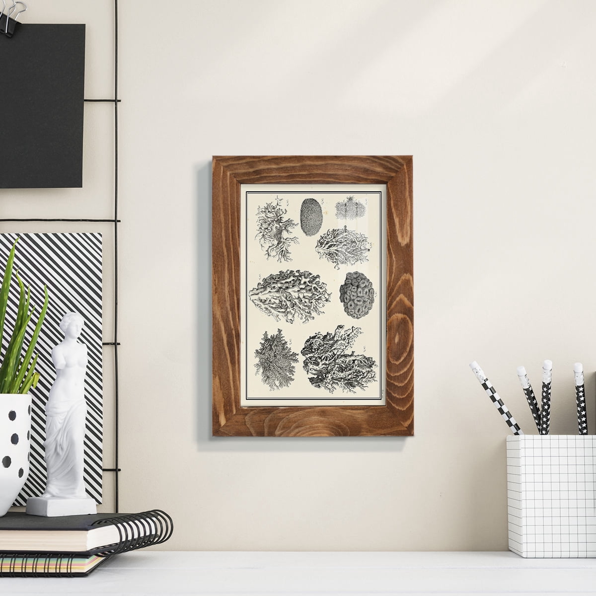 Aegean Collection IV -Framed Print w/glass-Walnut