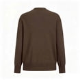 thumbnail image 2 of Smsaxvxz Sweaters for Women Fall Fashion V Neck Long Sleeve Soft Loose Knit Winter Pullover Tops Coffee S, 2 of 3