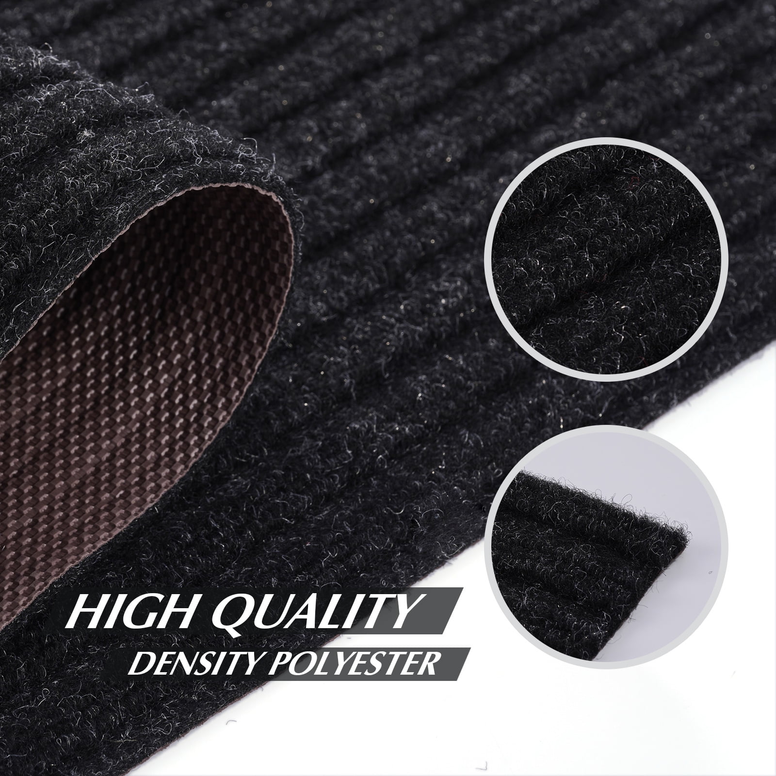 Morefany Outdoor Indoor Runner Rug Custom Size Rugs Non-Slip Hallway Carpet Runners with Rubber Backing Mat for Kitchen Entryway Garage Laundry 3ft x 21ft, Black Striped
