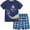 Dark blue astronaut, variant on Kids Toddler Boy Clothes Outfits Tee & Plaid Shorts 2 Pieces Summer Shorts Set - Plane