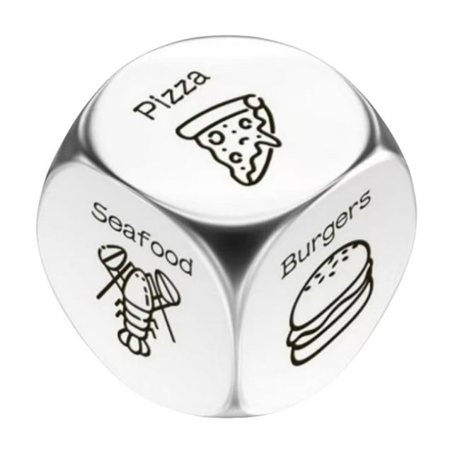 Food Decision Maker Metal Dice Game Multi Sided Random Choice Tool For Dinner Ideas Gift Stress Relief Match Board Game Option G Alloy Material G