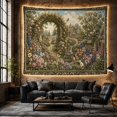 thumbnail image 6 of Pink Flowered Stone Arch in a Cottage Garden, Peaceful Vintage for Cottagecore Fans, Garden Wall Art, Housewarming Gift, Tapestry Wall Hanging for Bedroom and Living Room, 6 of 7
