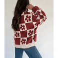 thumbnail image 6 of Women'S Floral Pattern Crewneck Long Sleeve Drop Shoulder Sweaters Pullover Tops LC2727402-P2 M, 6 of 7