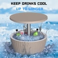 thumbnail image 5 of Outdoor Resin Side Table with Built-in Cooler - Adjustable Height Drink Table for Patio & Garden, Weatherproof (Shallow Coffee, 19.06×19.06×22.64"), 5 of 7