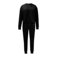 thumbnail image 4 of Women's 2 Piece Outfits Casual Waffle Knit Long Sleeve Henleys Top and Sweatpants Set Tracksuit 2023 Fall Clothes Pajama Loungwear Matching Sets, 4 of 7