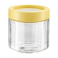 thumbnail image 2 of Airtight Glass Food Storage Container | 1.25L Transparent Vacuum Preservation Jar | Yellow Pantry Canister | Stackable Sealed Meal Prep Organizer | 23x9.6cm | Durable Space Saver, 2 of 9