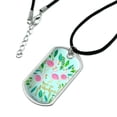thumbnail image 2 of You are Fabulous Flamingos Princesses Crowns Military Dog Tag Pendant Necklace with Cord, 2 of 5