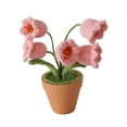 thumbnail image 4 of Adornos de interior con flores en maceta tejidas a mano y ganchillo para decorar Rosado, 4 of 9