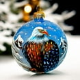 thumbnail image 5 of STP Goods Bald Eagle Glass Christmas Ball Ornament 3.9" (10 cm) Hand-Painted Christmas Tree Ornament Collectible Christmas Tree Hanging Decoration Blue White, 5 of 6