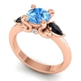 thumbnail image 2 of 2.50 Carat Round Shape Blue Topaz & Black Onyx Gemstone Unique 3 Stone Ring for Engagement Solid 14K Rose Gold Size 10.5 by Diamond-Capitals, 2 of 8