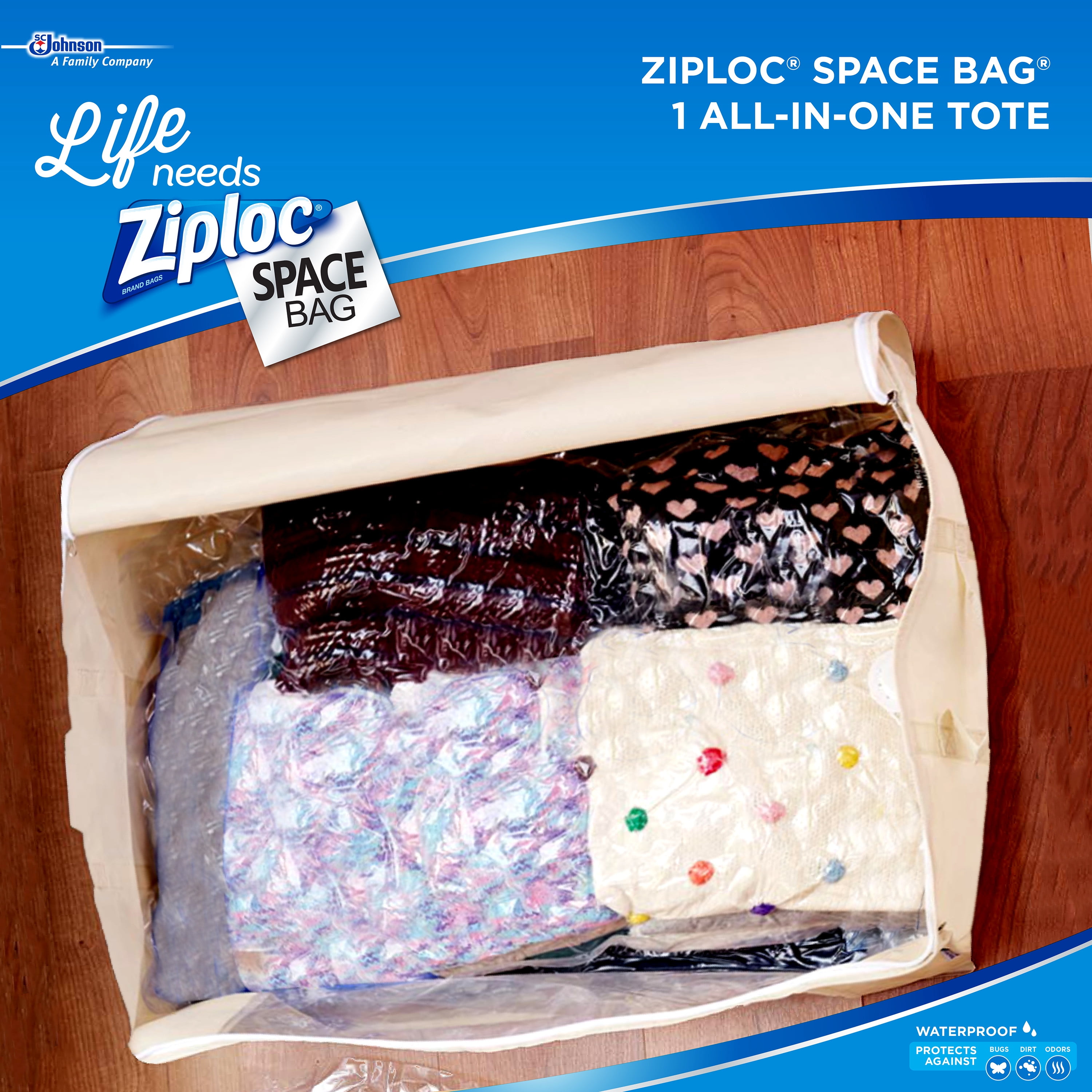 Ziploc Brandclub Ziploc Space Bag Vacuum Seal Tote Storage Bag Set 4X The Storage