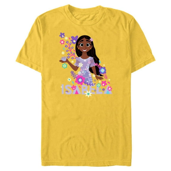 Disney Encanto Isabela Madrigal Flowers - Short Sleeve Blended T-Shirt for Adults - Customized-Yellow