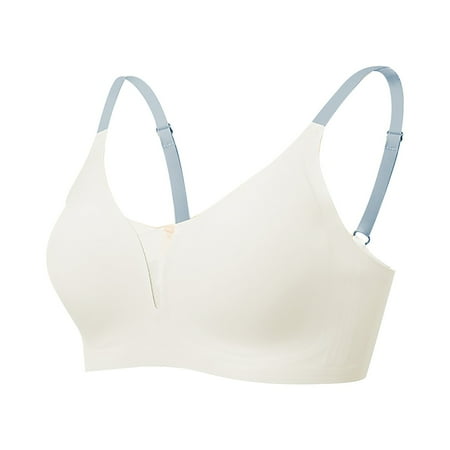 ZyeKqe Womens Bra No Underwire Seamless Wireless Bra V Neck Mesh Bras Soft Lace Bralette Everyday Bra