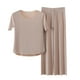 thumbnail image 2 of Karight Women's Fashion Plus Size Home Clothes Ice Silk Couple Pajamas Short Sleeve Pants Suit Pajamas Suit, 2 of 5