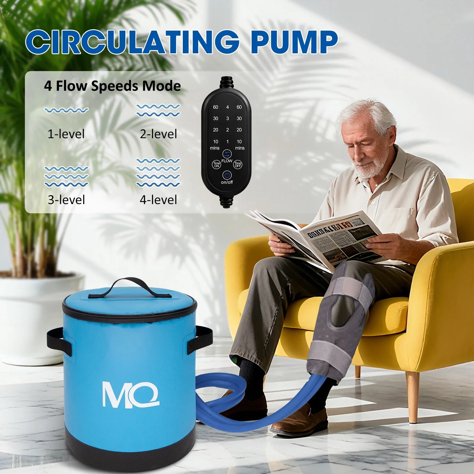 Ice Machine for Knee After Surgery Cold Therapy Machine for Sports Injuries Sprains Reduce Swelling with Digital Timer Quiet Pump