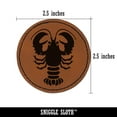 thumbnail image 2 of Maine Lobster Silhouette 2.5" Faux Leather Round Engraved Iron-On Patch - Brown, 2 of 6